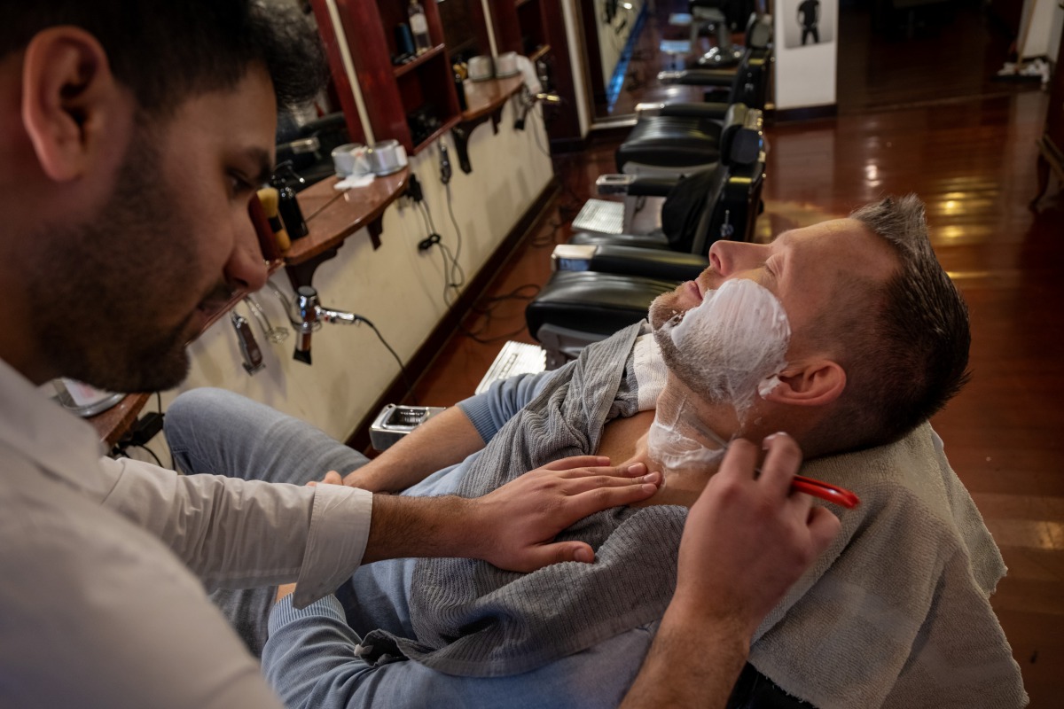 Scheerbeurt van bovenaf gezien